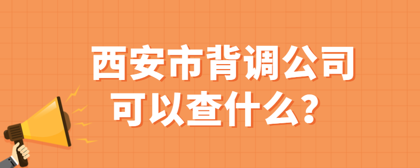 西安市背调公司可以查什么？