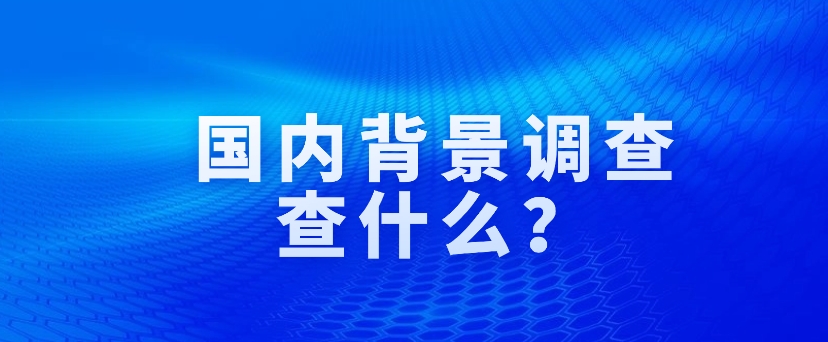 国内背景调查查什么？